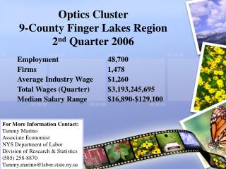 Optics Cluster 9-County Finger Lakes Region 2 nd Quarter 2006