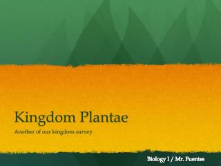 Kingdom Plantae
