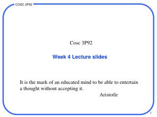 Week 4 Lecture slides