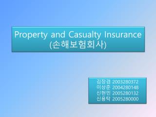 Property and Casualty Insurance ( 손해보험회사 )