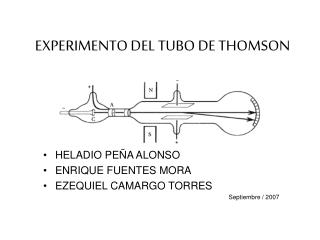 EXPERIMENTO DEL TUBO DE THOMSON