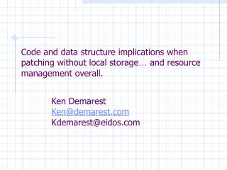 Ken Demarest Ken@demarest Kdemarest@eidos
