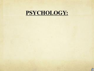 PSYCHOLOGY: