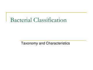 Bacterial Classification