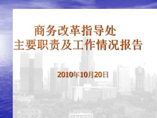 商务改革指导处 主要职责及工作情况报告 2010 年 10 月 20 日