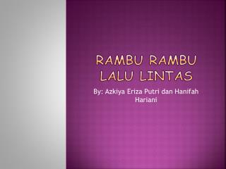 Rambu rambu lalu lintas