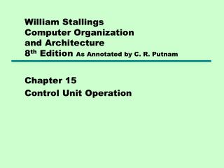 Chapter 15 Control Unit Operation
