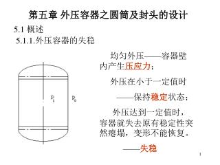 第五章 外压容器之圆筒及封头的设计