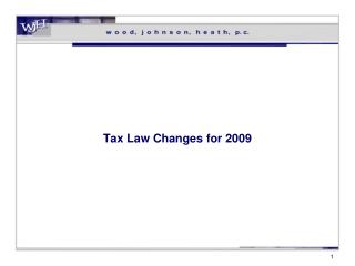 Tax Law Changes for 2009