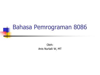 Bahasa Pemrograman 8086