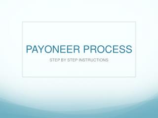 PAYONEER PROCESS