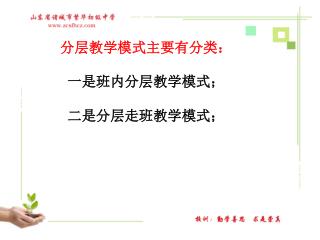 分层教学模式主要有分类： 一是班内分层教学模式； 二是分层走班教学模式；