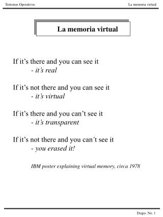 If it’s there and you can see it 	- it’s real If it’s not there and you can see it