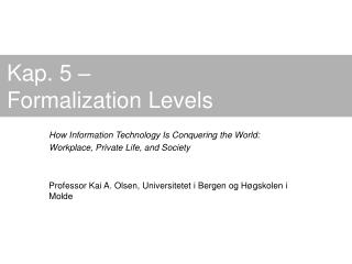 Kap. 5 – Formalization Levels
