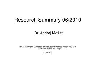 Research Summary 06/2010