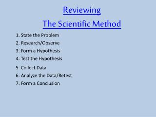 Reviewing The Scientific Method