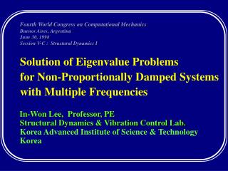 Solution of Eigenvalue Problems for Non-Proportionally Damped Systems with Multiple Frequencies