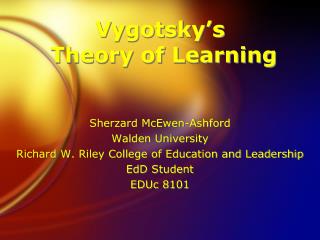 Vygotsky’s Theory of Learning