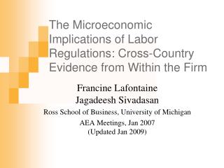 The Microeconomic Implications of Labor Regulations: Cross-Country Evidence from Within the Firm