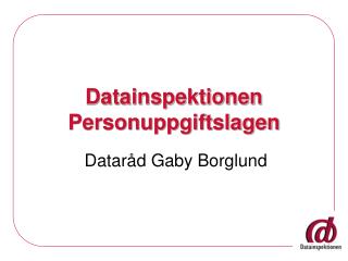 Datainspektionen Personuppgiftslagen