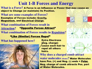 Unit 1-B Forces and Energy