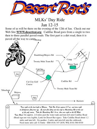 MLKs’ Day Ride Jan 12-15