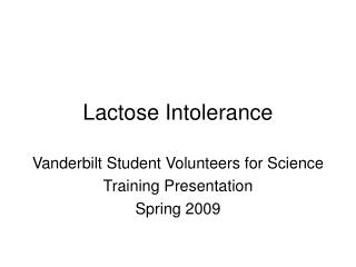 Lactose Intolerance