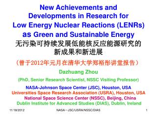 New Achievements and Developments in Research for Low Energy Nuclear Reactions (LENRs)