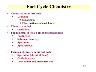Fuel Cycle Chemistry