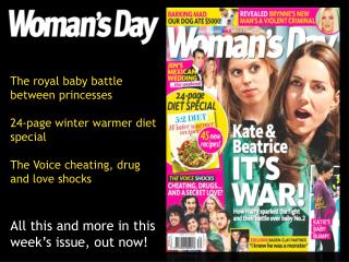 The royal baby battle between princesses 24-page winter warmer diet special