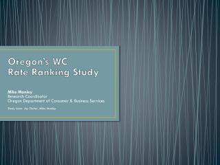 Oregon’s WC Rate Ranking Study