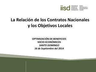 La Relación de los Contratos Nacionales y los Objetivos Locales