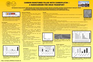 CARBON NANOTUBES FILLED WITH CARBOPLATIN – A NANOCARRIER FOR DRUG TRANSPORT