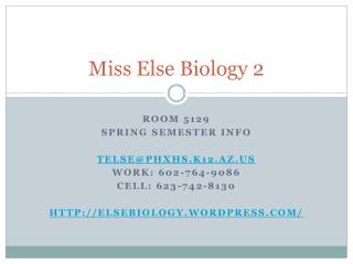 Miss Else Biology 2