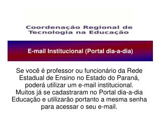 E-mail Institucional (Portal dia-a-dia)