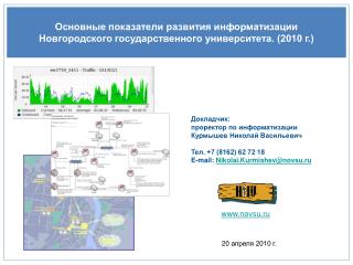 Основные показатели развития информатизации Новгородского государственного университета. (2010 г.)