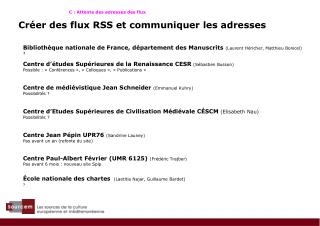 Créer des flux RSS et communiquer les adresses