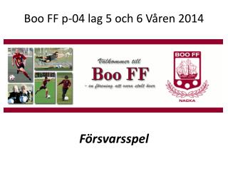 Boo FF p-04 lag 5 och 6 Våren 2014