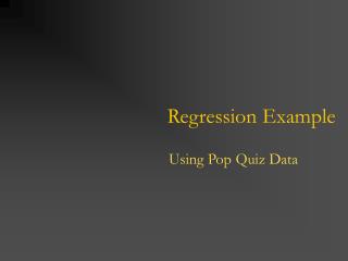 Regression Example