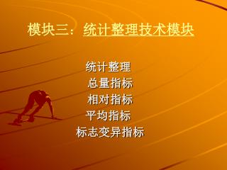 模块三 ： 统计整理技术模块