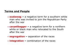 Terms and People