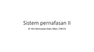 Sistem pernafasan II