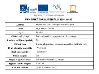 IDENTIFIKÁTOR MATERIÁLU: EU - 10-42