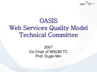 OASIS Web Services Quality Model Technical Committee