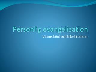 Personlig evangelisation