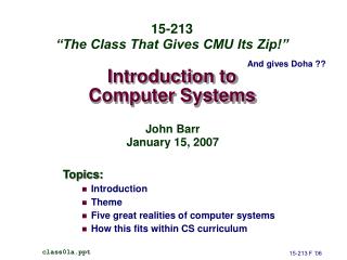 Introduction to Computer Systems