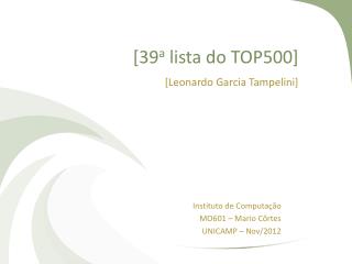 [39 a lista do TOP500]