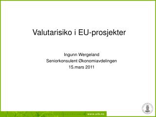 Valutarisiko i EU-prosjekter