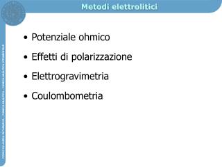 Metodi elettrolitici