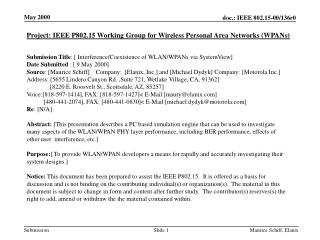 Project: IEEE P802.15 Working Group for Wireless Personal Area Networks (WPANs)